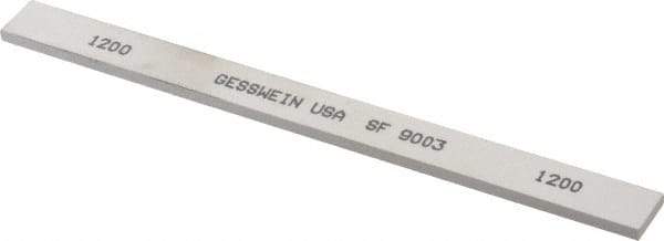 Made in USA - 1200 Grit Aluminum Oxide Rectangular Polishing Stone - Ultra Fine Grade, 1/2" Wide x 6" Long x 1/8" Thick - Exact Tool & Supply
