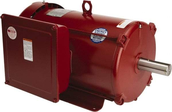 Leeson - 7-1/2 Max hp, 1,800 Max RPM, Electric AC DC Motor - 230 V Input, Single Phase, 215T Frame, Rigid Base Mount, TEFC Enclosure - Exact Tool & Supply