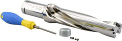 Iscar - 6-1/2" Max Drill Depth, 4xD, 1-5/8" Diam, Indexable Insert Drill - 2 Inserts, 1-1/2" Shank Diam, Straight Shank - Exact Tool & Supply