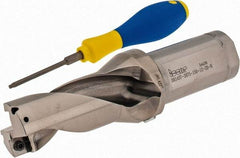 Iscar - 2.87" Max Drill Depth, 2xD, 1-7/16" Diam, Indexable Insert Drill - 2 Inserts, 1-1/2" Shank Diam, Straight Shank - Exact Tool & Supply