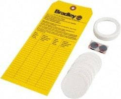 Bradley - Paper, Foam & Plastic Plumbed Wash Station Refill Kit - Yellow & White Matting, Includes Replacement Cap, Inspection Tag, (9) Foam Liners - Exact Tool & Supply