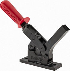 De-Sta-Co - 1,299 Lb Holding Capacity, Horizontal Handle, Manual Hold Down Toggle Clamp - 69° Handle Movement, 90° Bar Opening, Solid Bar, Flanged Base, Oxide Finish, Forged Alloy Steel - Exact Tool & Supply