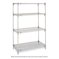 Metro - 2,000 Lb Capacity 4 Shelf Wire Shelving - Starter Unit - Exact Tool & Supply