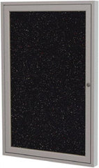 Ghent - 24" Wide x 18" High Enclosed Cork Bulletin Board - Rubber, Confetti (Color) - Exact Tool & Supply