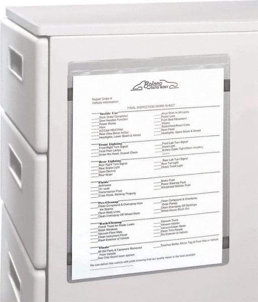 C-LINE - 15 Piece Clear Shop Ticket Holder - 12" High x 9" Wide - Exact Tool & Supply