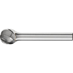 PFERD - SD-5, 1/2" Cut Diam, 1/4" Shank Diam, Carbide Aluma Cut Ball Burr - Exact Tool & Supply