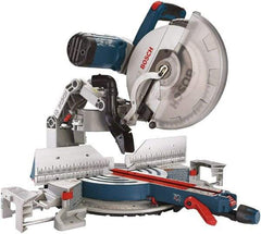 Bosch - 15 Amp, 3,800 RPM, 45° Right Double Bevel Sliding Miter Saw - 12" Blade Diam - Exact Tool & Supply