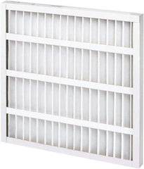 Made in USA - 12" Noml Height x 24" Noml Width x 2" Noml Depth, 35% Capture Efficiency, Wireless Pleated Air Filter - MERV 8, Synthetic, Integrated Paperboard Frame, 500 Max FPM, 750 CFM, For Any Unit - Exact Tool & Supply
