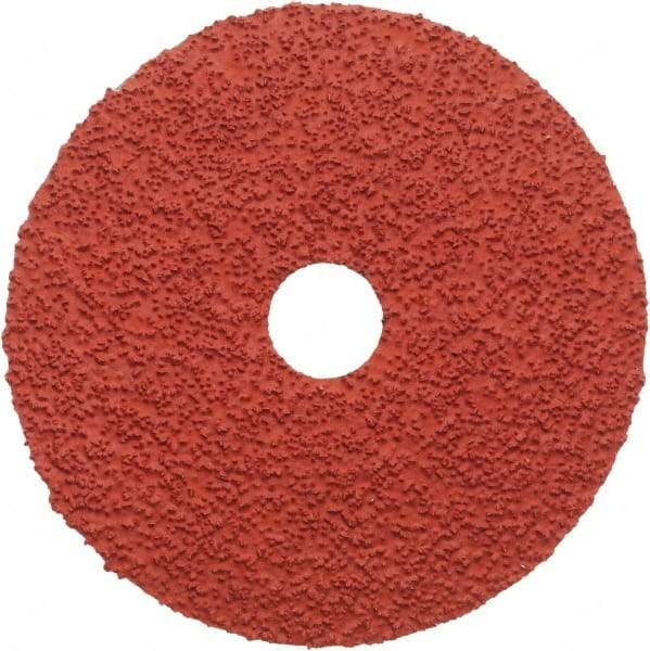 3M - 5" Diam 7/8" Hole 36+ Grit Fiber Disc - Very Coarse Grade, Ceramic, 12,000 Max RPM, Series 987C - Exact Tool & Supply