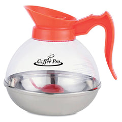 Coffee Pro - Coffee, Tea & Accessories; Breakroom Accessory Type: Decanter ; For Use With: Use with Coffee Pro Institutional Coffee Makers. ; Breakroom Accessory Description: Decanters/Pitchers-Coffee Service; Glass ; Color: Clear/Orange Handle - Exact Tool & Supply