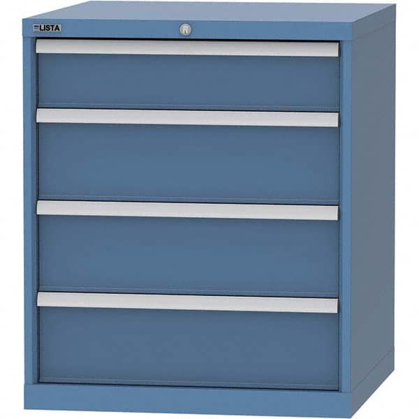 LISTA - 4 Drawer, 45 Compartment Bright Blue Steel Modular Storage Cabinet - Exact Tool & Supply