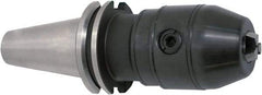 Accupro - CAT50, 1/8 to 5/8" Capacity, Integral Shank Steel Drill Chuck - Keyed, Taper Shank, 57mm Sleeve Diam, 3-37/64" Open Length - Exact Tool & Supply