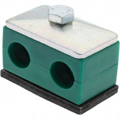 Value Collection - 2.09" Wide x 1.42" High x 1.18" Deep, Polypropylene Twin Vibration-Control Clamp - Steel Plate, Mount with Standard - Exact Tool & Supply