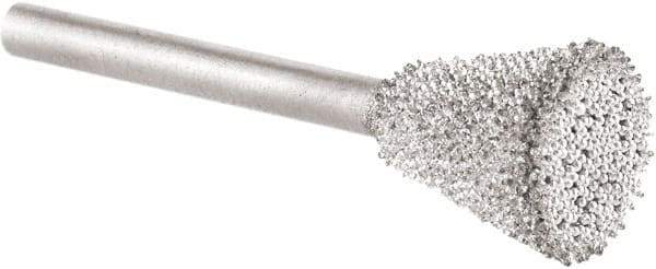 KUTZALL - 3/8" Cut Diam, 1/8" Shank Diam, Inverted Cone Head Burr - Carbide - Exact Tool & Supply
