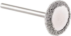 KUTZALL - 3/4 Inch Head Diameter, 1/8 Inch Head Thick, 1/8 Inch Shank Diameter, Rotary Tool Disc - Tungsten Carbide Abrasive, Brazed Bond, Hard Density/Hardness, Coarse Grade, 25,000 Max RPM, For Use with Dremel Rotary Tools - Exact Tool & Supply