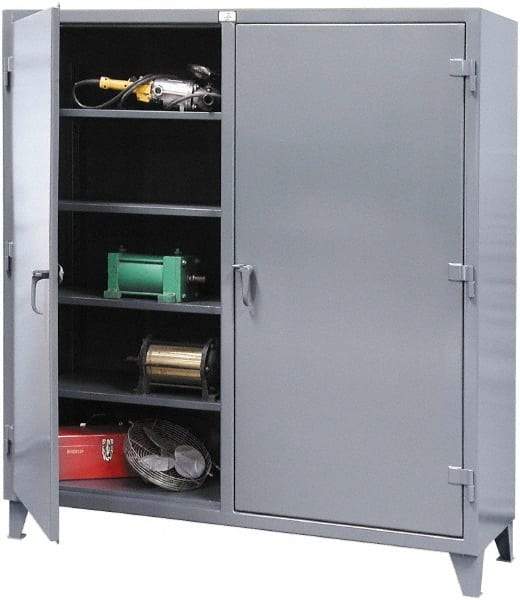 Strong Hold - 8 Shelf Locking Storage Cabinet - Steel, 72" Wide x 24" Deep x 78" High, Dark Gray - Exact Tool & Supply