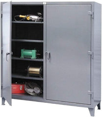 Strong Hold - 8 Shelf Locking Storage Cabinet - Steel, 36" Wide x 24" Deep x 78" High, Dark Gray - Exact Tool & Supply