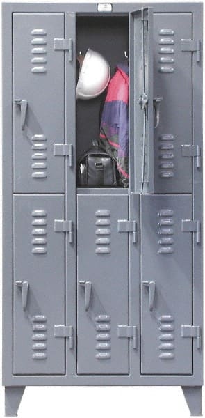 Strong Hold - 6 Door, 2 Tier, Steel Locker - Exact Tool & Supply