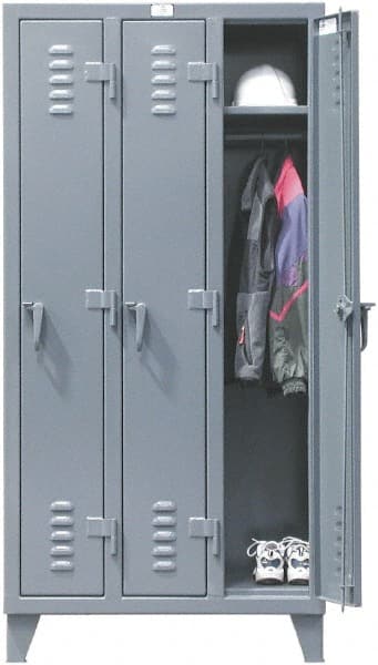 Strong Hold - 3 Door, 1 Tier, Steel Locker - Exact Tool & Supply