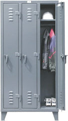 Strong Hold - 3 Door, 1 Tier, Steel Locker - Exact Tool & Supply
