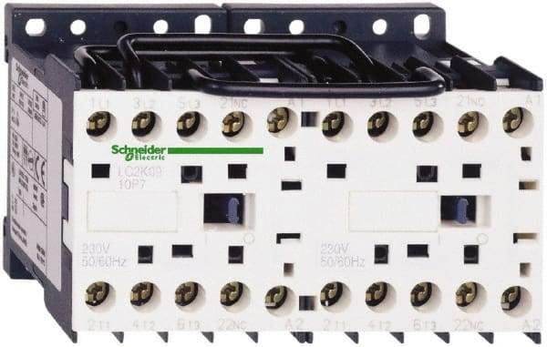 Schneider Electric - 3 Pole, 24 Coil VAC at 50/60 Hz, 16 Amp at 690 VAC, 20 Amp at 440 VAC and 9 Amp at 440 VAC, Reversible IEC Contactor - BS 5424, CSA, IEC 60947, NF C 63-110, RoHS Compliant, UL Listed, VDE 0660 - Exact Tool & Supply