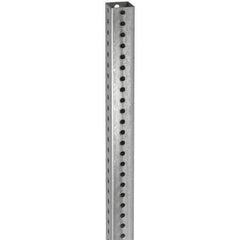 TAPCO - 12' High, Galvanized Traffic Sign Post - Steel, 7/16" Hole Diam, Silver - Exact Tool & Supply