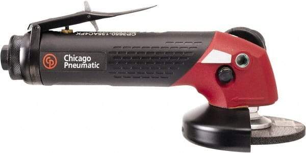 Chicago Pneumatic - 4" Wheel Diam, 13,500 RPM, Pneumatic Angle & Disc Grinder - 3/8-24 Spindle, 74 CFM - Exact Tool & Supply