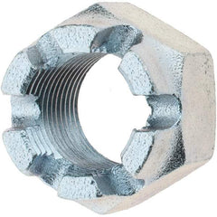 Value Collection - 3/4-16 UNF Grade 5 Steel Castle Locknut - Zinc-Plated Finish - Exact Tool & Supply