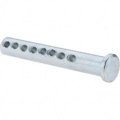 Value Collection - 5/16" Pin Diam, 2" OAL, Adjustable Clevis Pin - 7/64" Hole, 1-3/4" Usable Length, Zinc-Plated Steel - Exact Tool & Supply