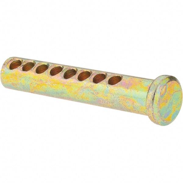 Value Collection - 3/8" Pin Diam, 2" OAL, Adjustable Clevis Pin - 7/64" Hole, 1-3/4" Usable Length, Zinc-Plated Steel - Exact Tool & Supply