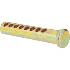 Value Collection - 3/8" Pin Diam, 2" OAL, Adjustable Clevis Pin - 7/64" Hole, 1-3/4" Usable Length, Zinc-Plated Steel - Exact Tool & Supply