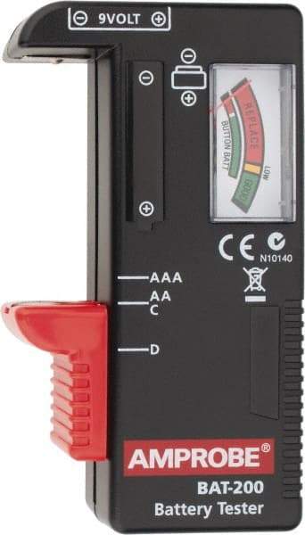 Amprobe - 0.9 VAC to 9 VAC, Battery Tester - Analog Display - Exact Tool & Supply