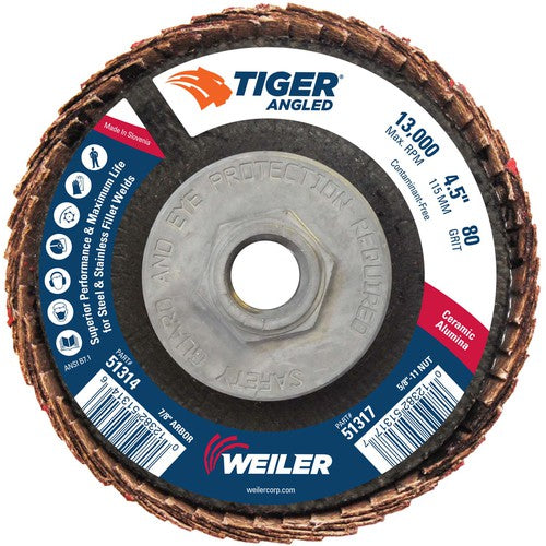 4-1/2 × 5/8-11 80G TIPER FLAP DISC - Exact Tool & Supply