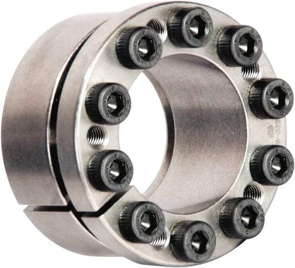 Climax Metal Products - M5 Thread, 1-1/4" Bore Diam, 2" OD, Shaft Locking Device - 10 Screws, 8,796 Lb Axial Load, 2-1/8" OAW, 0.669" Thrust Ring Width, 5,497 Ft/Lb Max Torque - Exact Tool & Supply