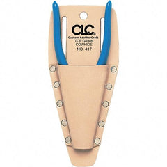 CLC - Pliers Holster with 1 Pocket - Leather, Natural (Color), 3" Wide x 6" High x 1" Deep - Exact Tool & Supply
