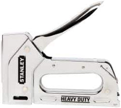 Stanley - Manual Staple Gun - 1/4, 5/16, 3/8, 1/2, 9/16" Staples, Chrome, Chrome Plated Steel - Exact Tool & Supply