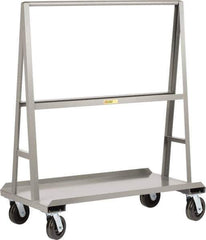 Little Giant - 2,000 Lb Capacity Steel Panel Truck - Steel Deck, 60" OAW, 0" Platform Length, Phenolic Casters - Exact Tool & Supply