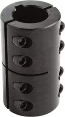 Climax Metal Products - 1-1/8" Inside x 1-7/8" Outside Diam, Two Piece Rigid Coupling with Keyway - 3-1/8" Long x 1/4" Keyway Width x 1/8" Keyway Depth - Exact Tool & Supply