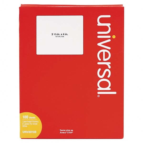 UNIVERSAL - Labels, Ribbons & Tapes Type: Laser Labels Color: White - Exact Tool & Supply