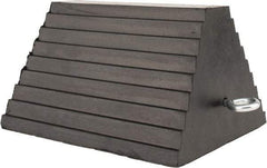 Value Collection - 9" Wide x 6" High x 8" Deep, Rubber Wheel Chock - Type B, Complete with Cadmium Plated Eyebolt - Exact Tool & Supply
