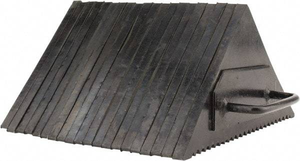 Value Collection - 10" Wide x 7-1/2" High x 10" Deep, Rubber Wheel Chock - Type A - Exact Tool & Supply