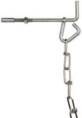 Value Collection - 15 Ft. Chain and Hanger Kit with Reflector - Steel, Standard Number 2/0 Chain, for Use with Wheel Chocks - Exact Tool & Supply