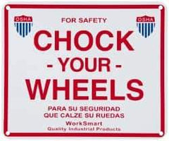 Value Collection - "Chock Your Wheels", Aluminum Safety Sign - Use for Accident Prevention - Exact Tool & Supply