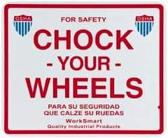 Value Collection - "Chock Your Wheels", Aluminum Safety Sign - Use for Accident Prevention - Exact Tool & Supply