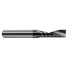 End Mills for Plastics - Single Flute - 0.0781″ (5/64″) Cutter Diameter × 0.2340″ (15/64″) Length of Cut Carbide Square Upcut End Mill for Plastic, 1 Flute, Amorphous Diamond Coated - Exact Tool & Supply