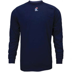 National Safety Apparel - Size XL Navy Blue Flame Resistant/Retardant Long Sleeve Base Layer Shirt - Exact Tool & Supply