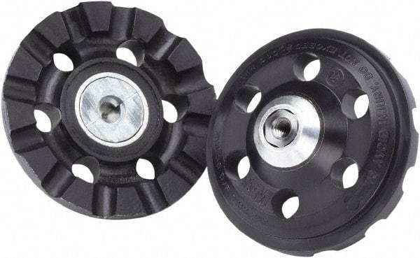 3M - 4" Diam Disc Backing Pad - 3/8" Shank Diam, Hard Density, 15,000 RPM, Roloc TR Compatible - Exact Tool & Supply