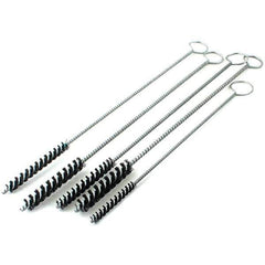 Brush Research Mfg. - 3/4" Diam Helical Nylon Tube Brush - Single Spiral, 0.017" Filament Diam, 3" Brush Length, 40" OAL, 0.245" Diam Galvanized Steel Shank - Exact Tool & Supply