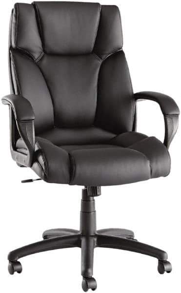 ALERA - 28-3/8" High Office/Managerial/Executive Chair - 21" Wide x 20" Deep, Soft Leather Seat, Black - Exact Tool & Supply