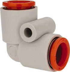 SMC PNEUMATICS - 3/8" OD, Brass/Polybutylene Push-to-Connect Union Elbow - 145 Max psi - Exact Tool & Supply
